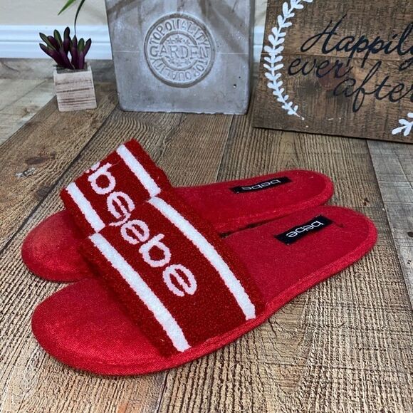 Bebe Clarah slippers red slides - Picture 1 of 7